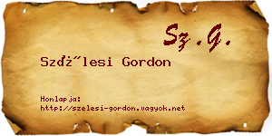 Szélesi Gordon névjegykártya
